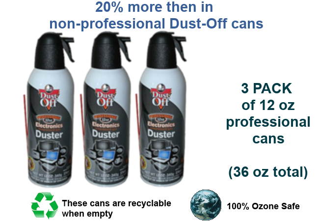 Dust-Off Falcon Professional Electronics Compressed Air Duster, 12 oz, 3 Pack