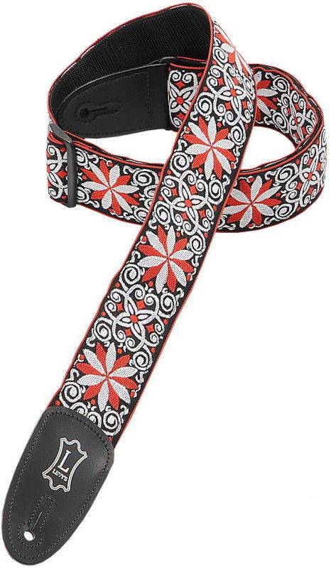 Levy's M8HT-12 2" Hootenanny Jacquard Weave Guitar Strap - Red Flowers