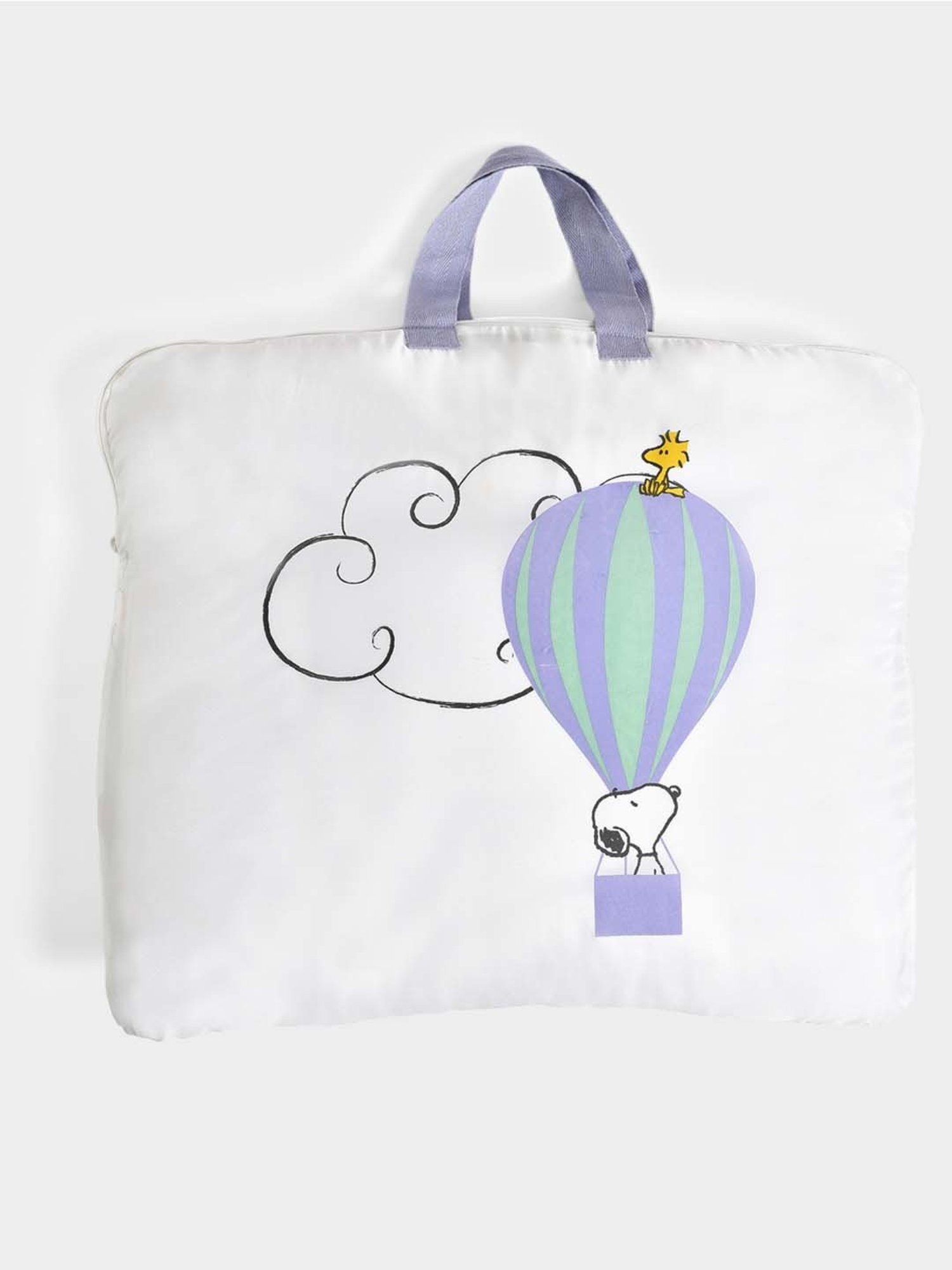 MiArcus Peanuts Snoopy Green Cotton Mattress Set With Mosquito Net and Pillow