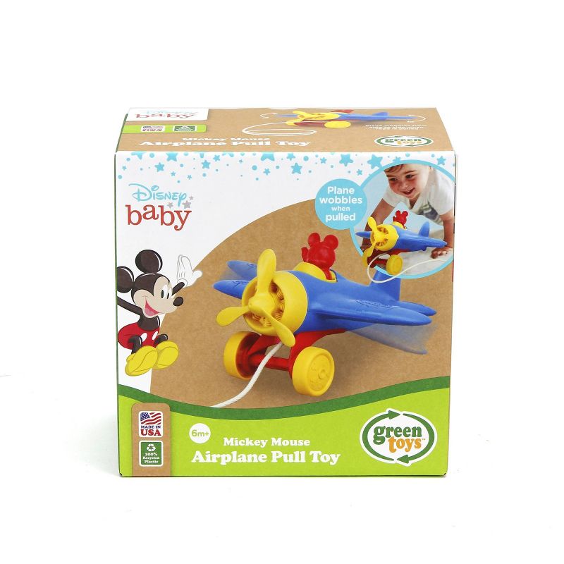 Green Toys Mickey Mouse Airplane Pull Toy