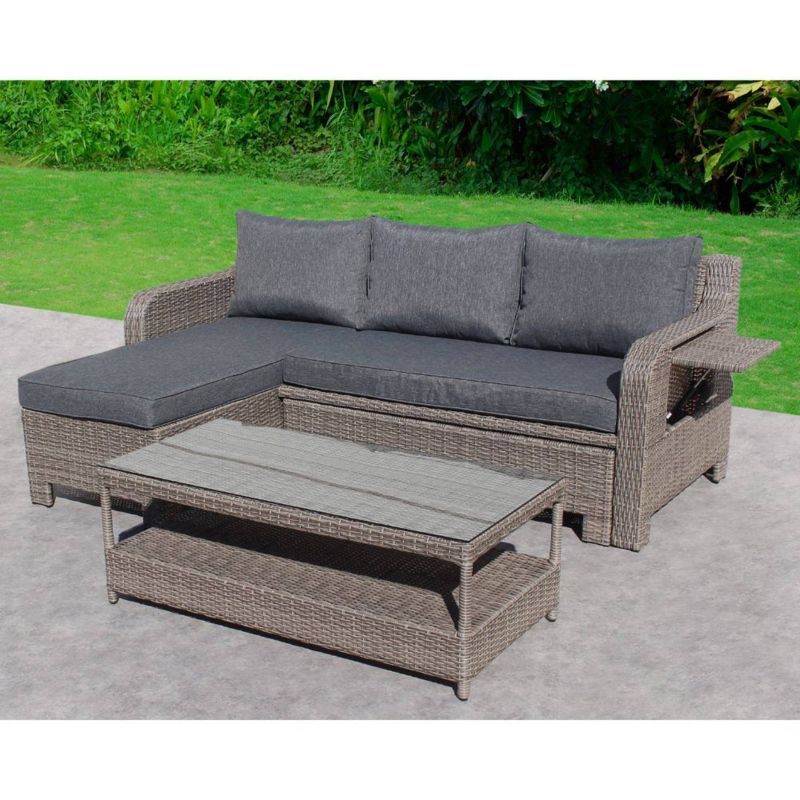 Canyon Bay 2pc Loveseat Daybed Combo - Gray - Courtyard Casual