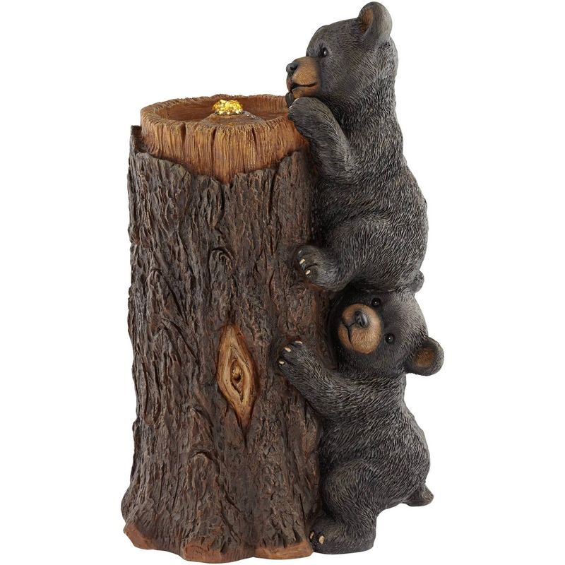 John Timberland Bears on Log 28 1/2" High Rustic LED Bubbler Fountain
