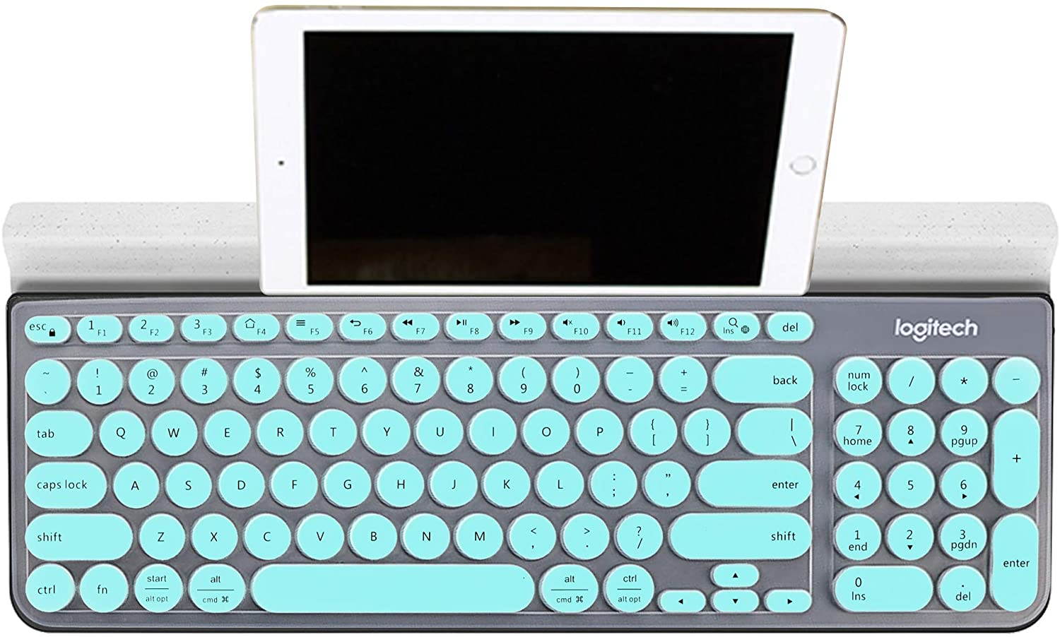 Lapogy Keyboard Cover Skin for Logitech K200 MK200 K260 MK260 K270 MK270,Logitech Keyboard Accessories, Ultra Thin Silicone Keyboard Protector Skin,Mint&hellip;