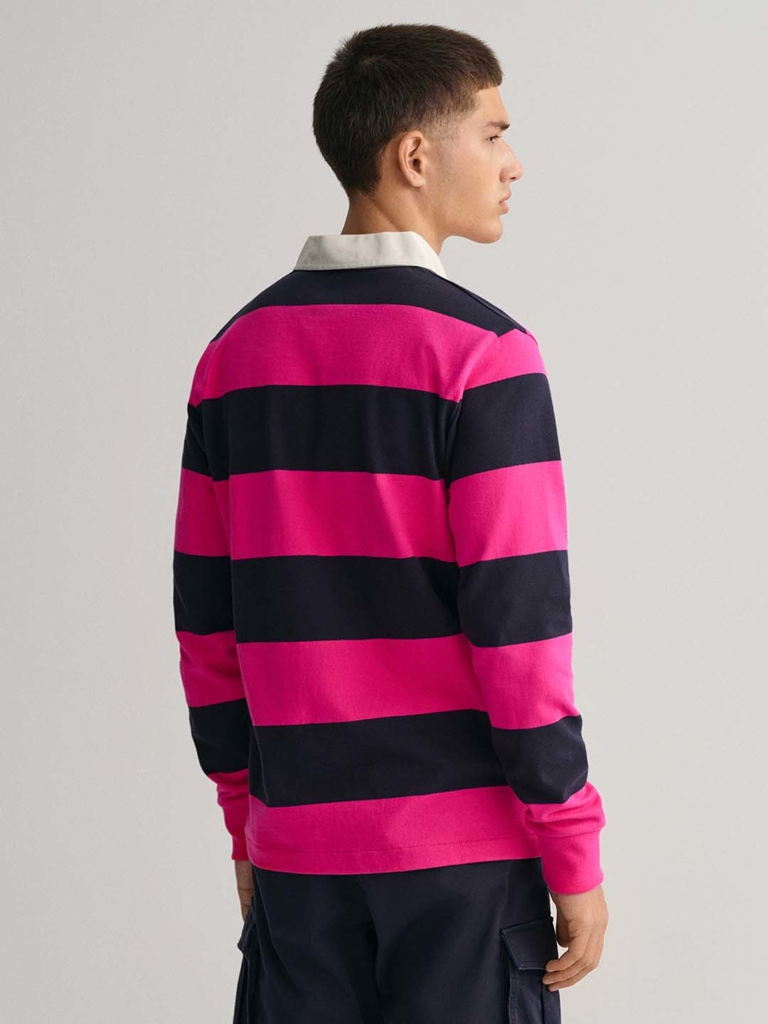 GANT Pink & Navy Regular Fit Cotton Polo T-Shirt