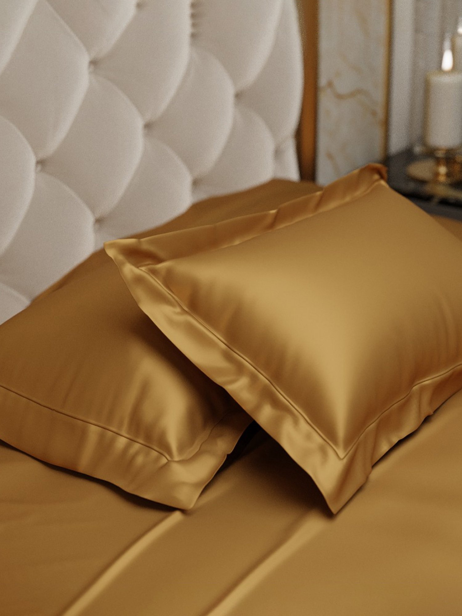 Stoa Paris Day Night Gold Eternal Glow 300 TC Polyester Pillow Cover - Set of 2