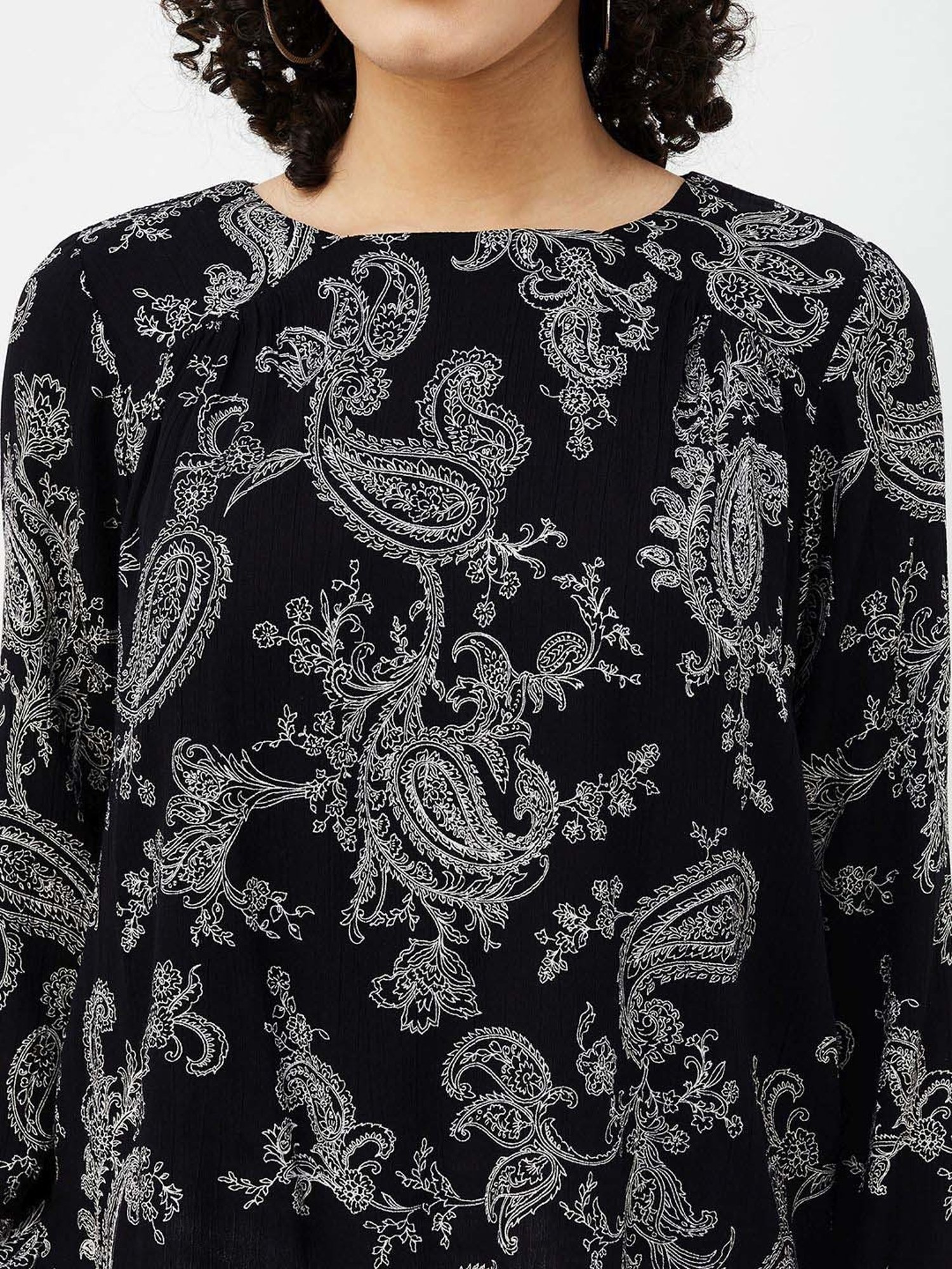 Fame Forever by Lifestyle Black Printed Top