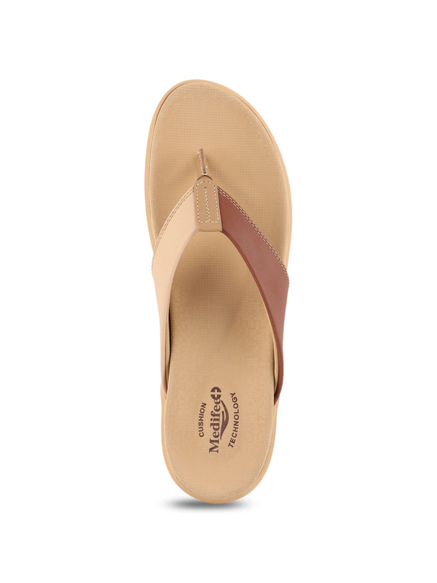 MediFeet Women's Tan Thong Sandals