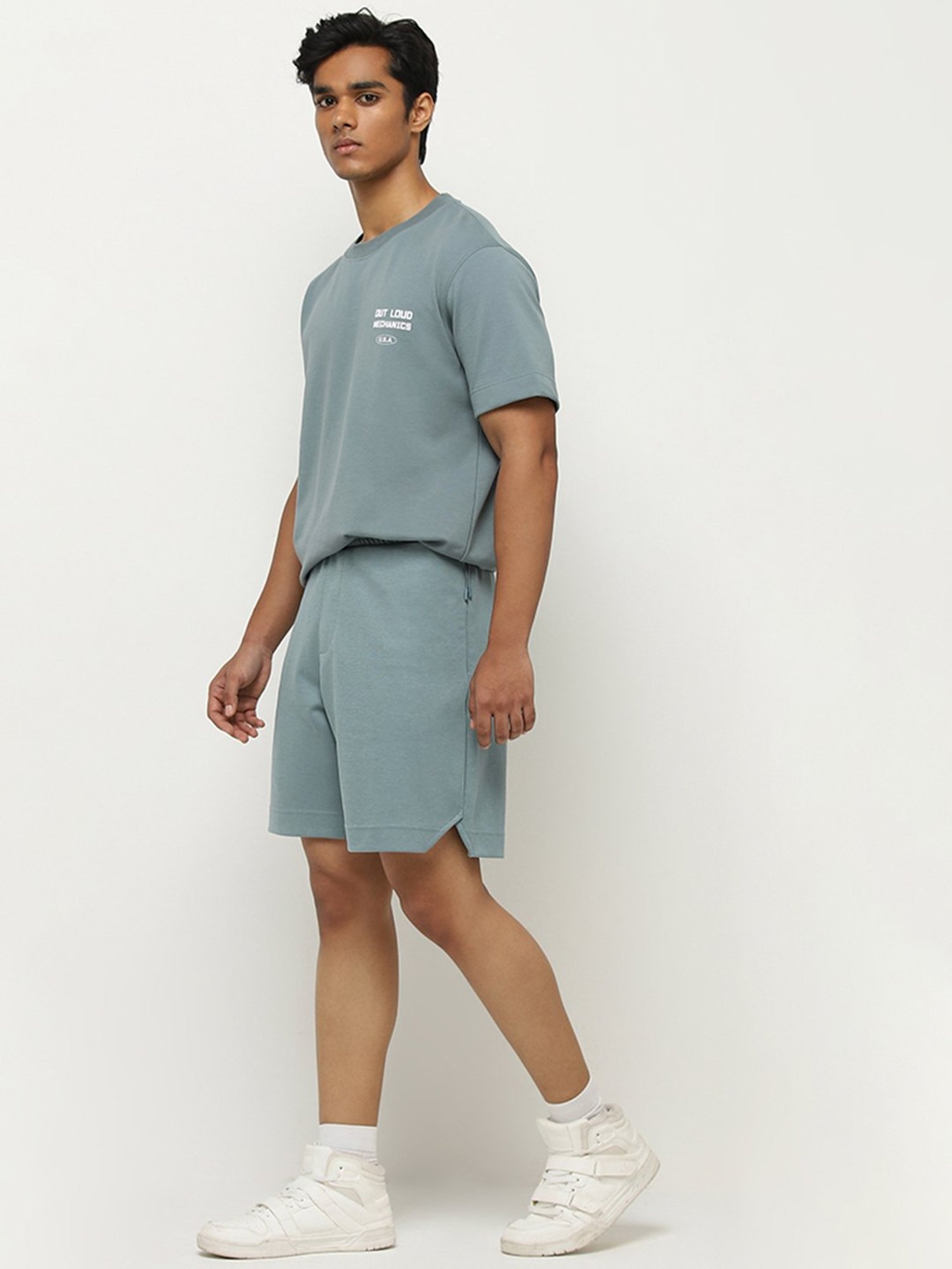 Adidas White Regular Fit Striped Sports Shorts