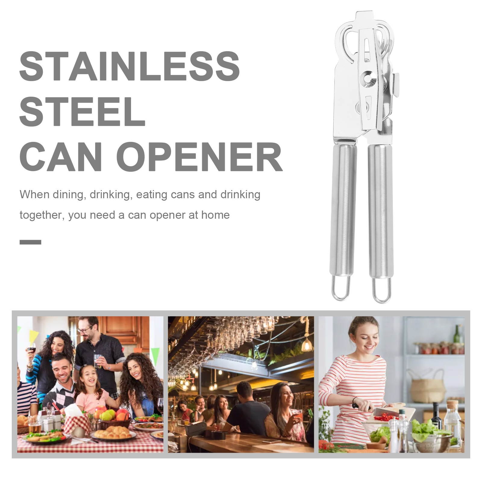 Stainless Steel Manual Can Opener Professional Multi-function Tin Can Bottle Opener Craft Beer Grip Opener Kitchen Tool Bar Gadget HF0118