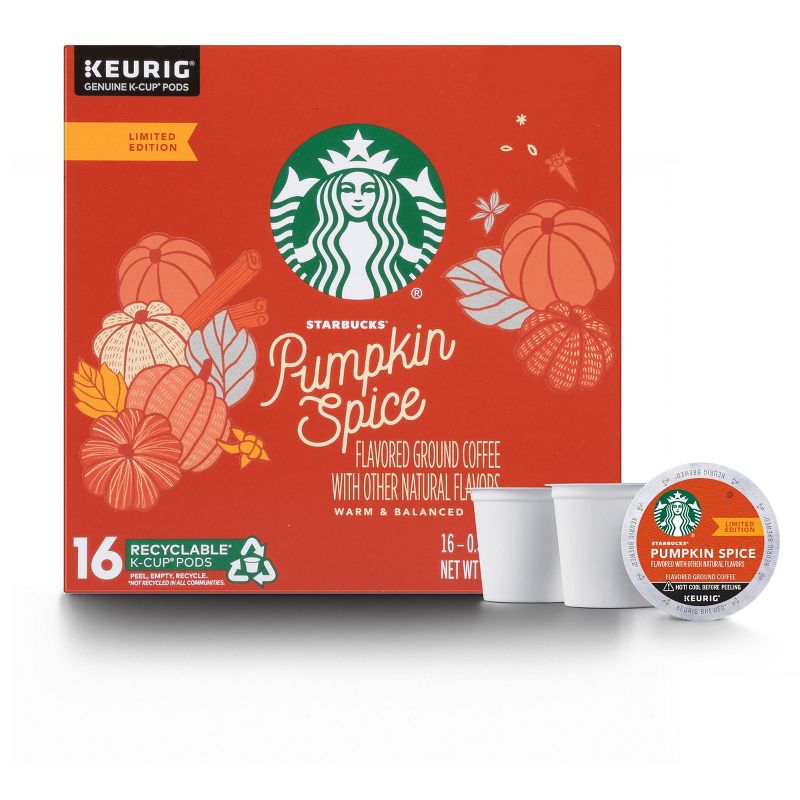 Starbucks Pumpkin Spice Medium Roast Coffee - Keurig K-Cup Pods - 16ct