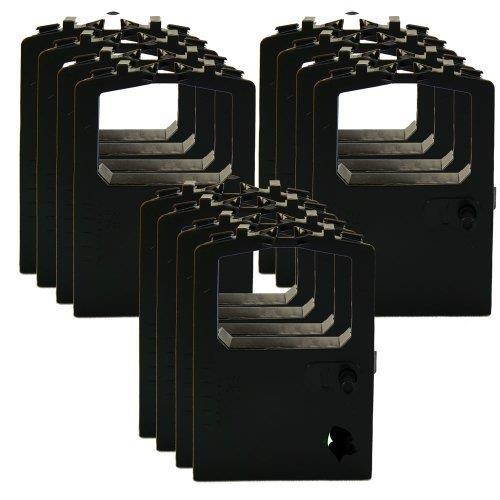 12 Pack Ink Ribbon Replacement for Okidata 320 420 Turbo 52102001 52104001 (12-pk, Black) PC, Personal Computer