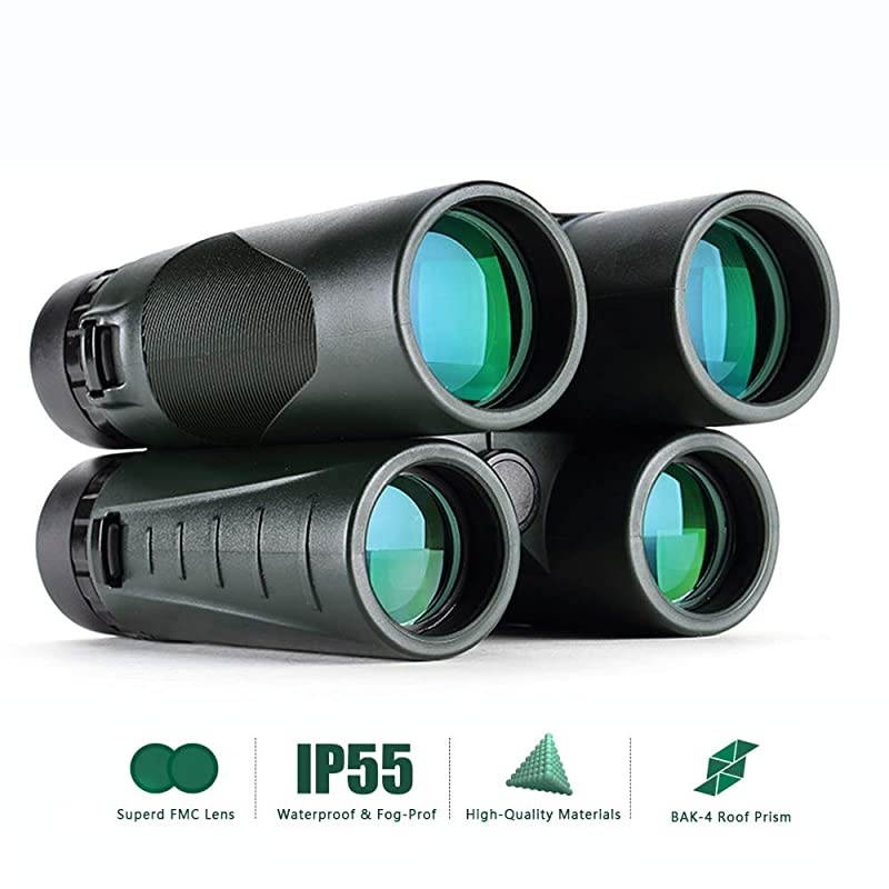 Binoculars for Adults HD ProfessionalWaterproof Fogproof Binoculars with Low Light Night Vision Durable and Clear FMC BAK4 Prism Lens for Birds Watching Hunting Traveling Outdoor Sports