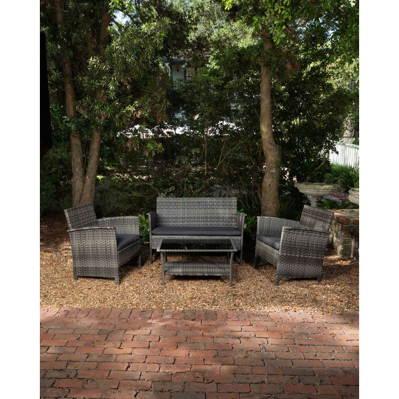 4pc Jareth Wicker Patio Set - Balkene Home