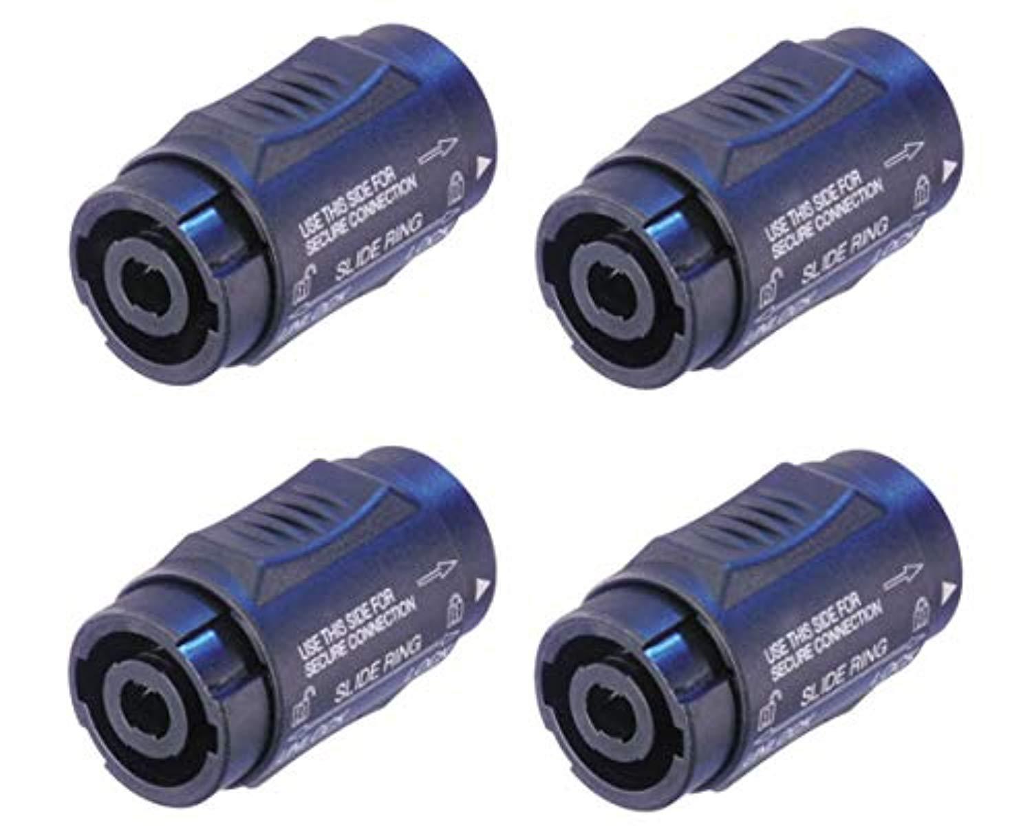 (4 pack) neutrik nl4mmx speakon locking 2 and 4 pole coupler female to female