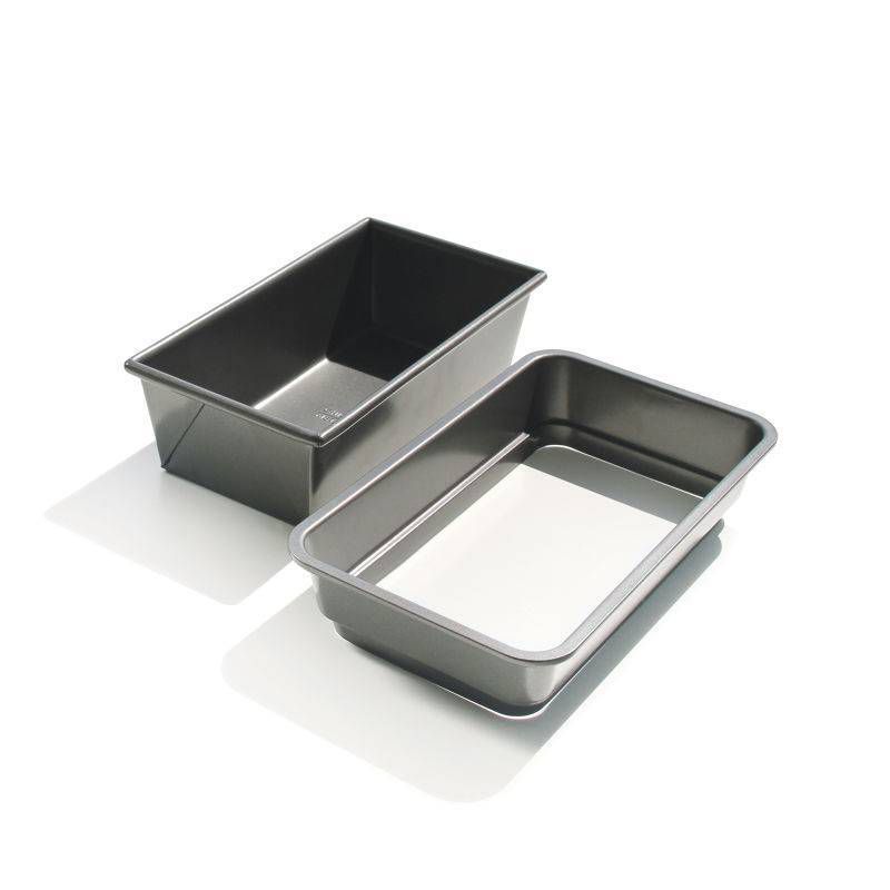 Fat Daddio's BP-SET Anodized Aluminum Bread Pan 2 Piece Set, 7.75 x 3.75 Inches