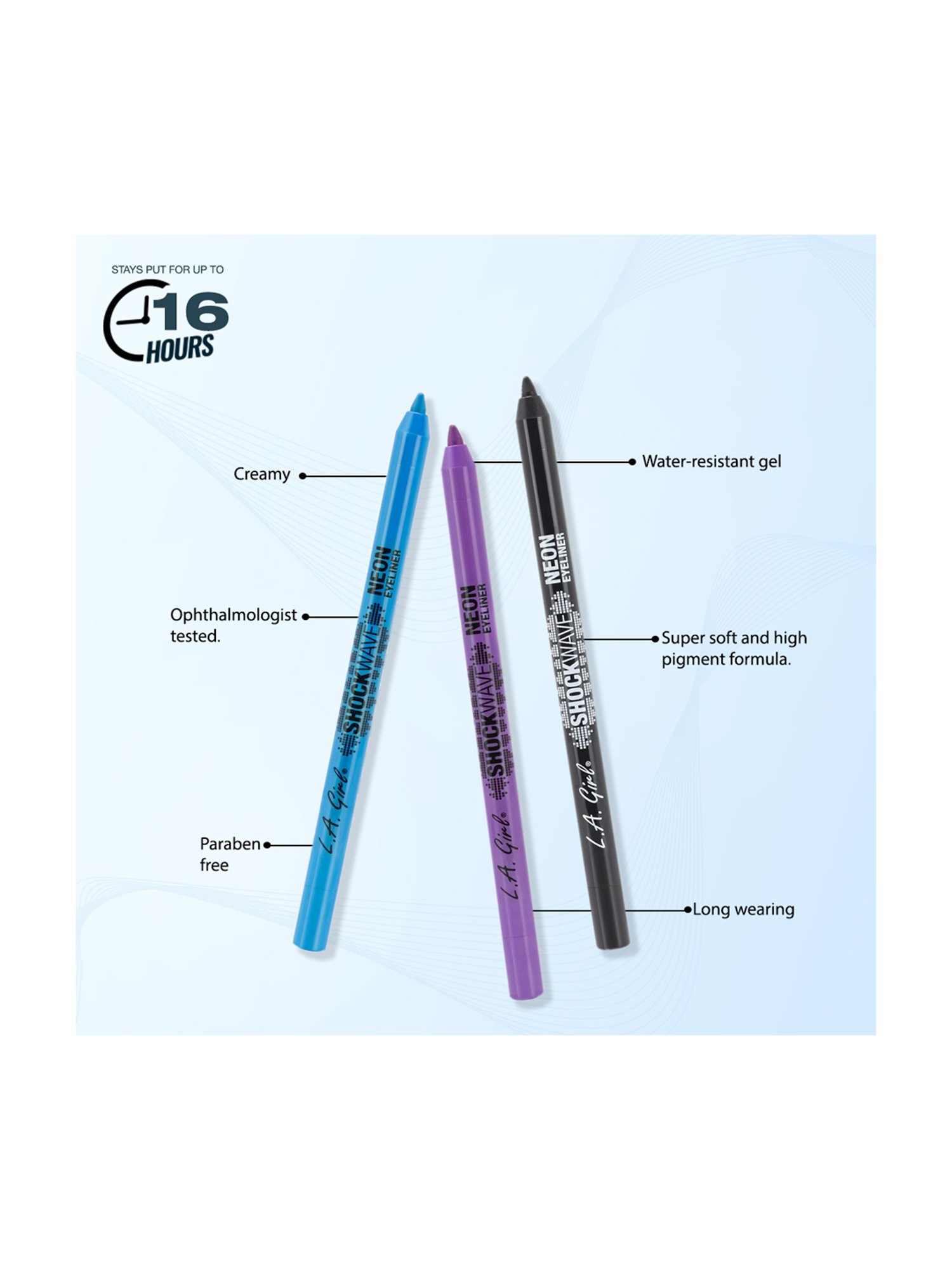 L.A. Girl Shockwave Neon Eye Liner Electric Blue - 1.2 gm