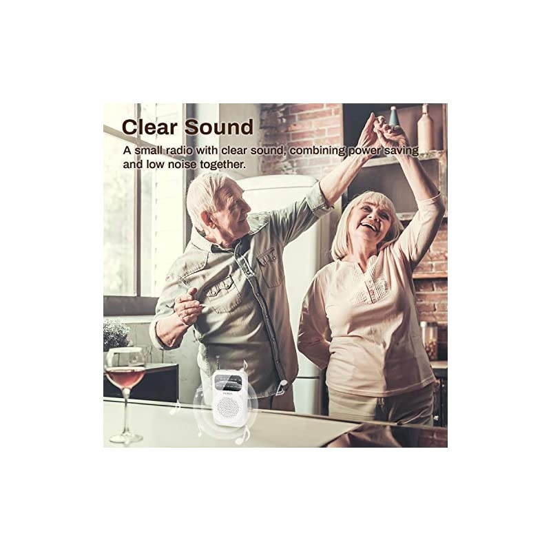 J777 AMFM Portable Transistor Radio Mini Pocket Radio with Earphones AAA Battery OperatedWhite