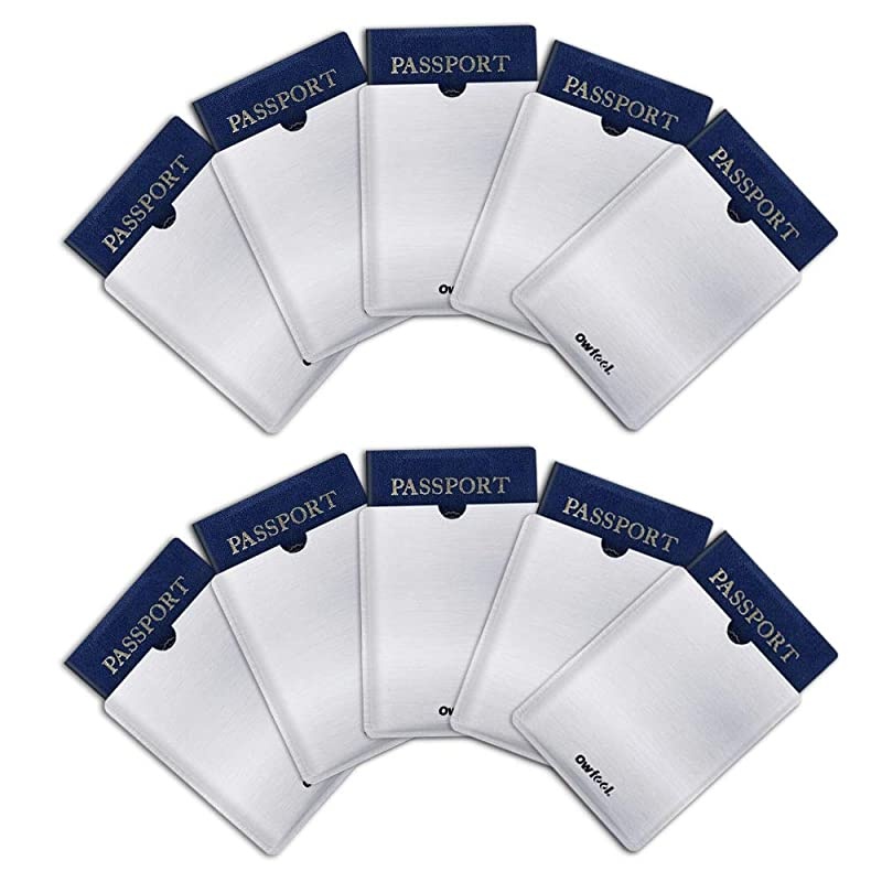 RFID Blocking Passport Protectors Anti Theft Credit Card Passport Sleeves Waterproof Antidegaussing Passport Holder RFID Shielding Bag for Privacy and Property Safety 10Pack
