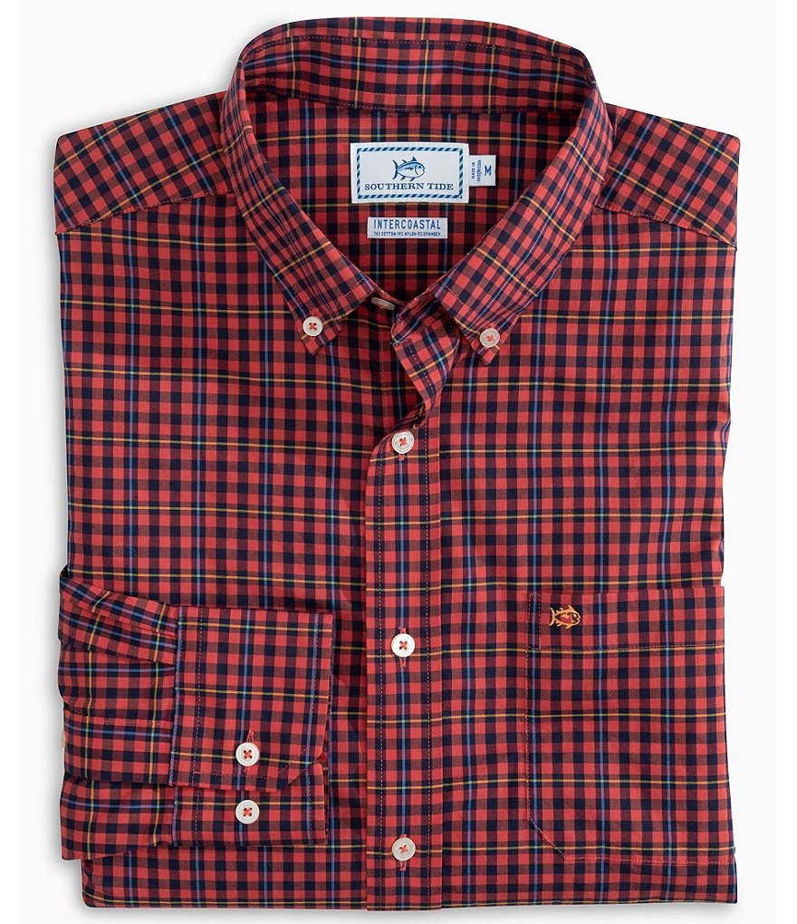 Southern Tide Coastal Passage Boulder Long-Sleeve Woven Plaid Shirt