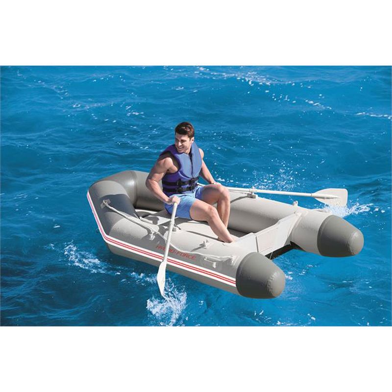 Intex Excursion 5 Person Inflatable Raft, 2 Oars and 2 Red Life Jackets, L/XL