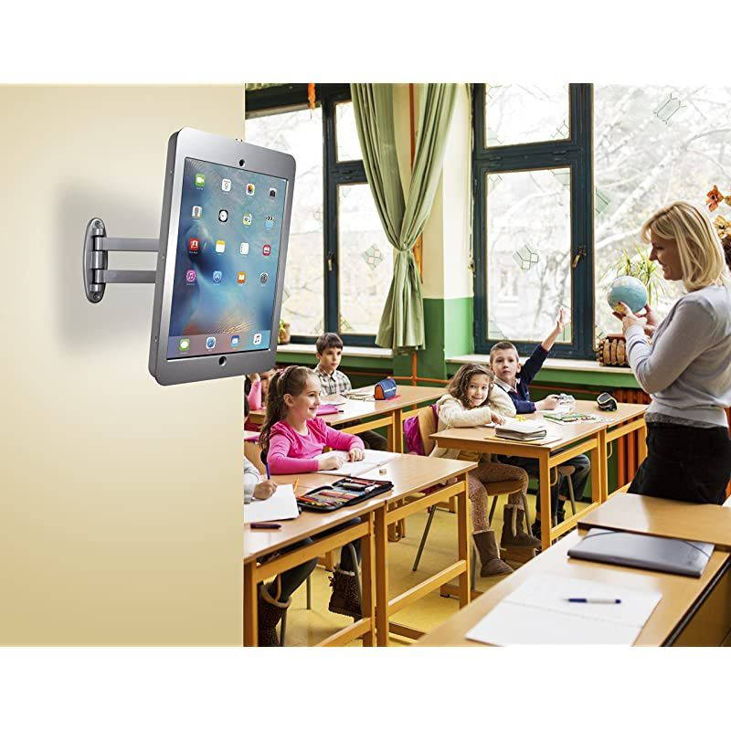 Articulating Wall Mounting Security Enclosure for iPad Pro 129 Silver