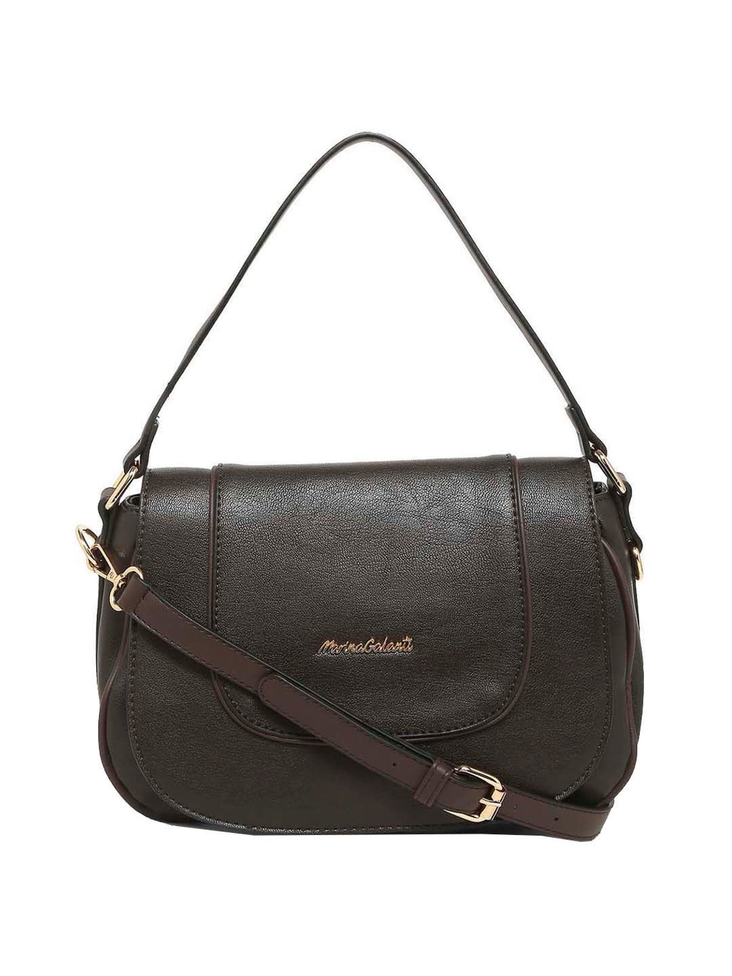 Marina Galanti Brown Solid Medium Handbag