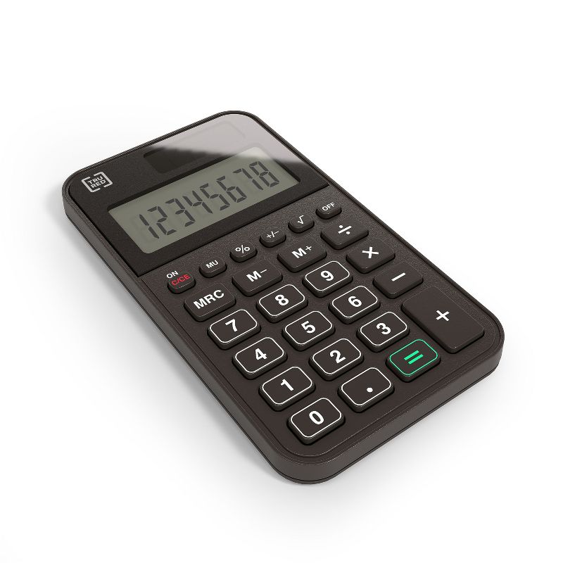 TRU RED TR130 8-Digit Pocket Calculator, Black 