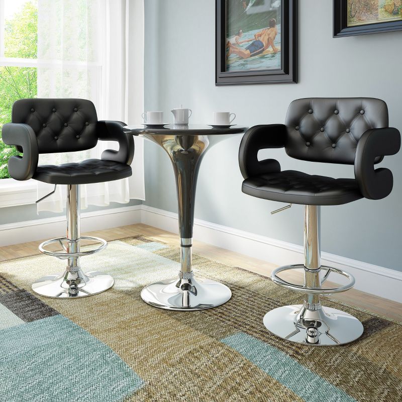 Set of 2 Counter And Barstools Black - CorLiving