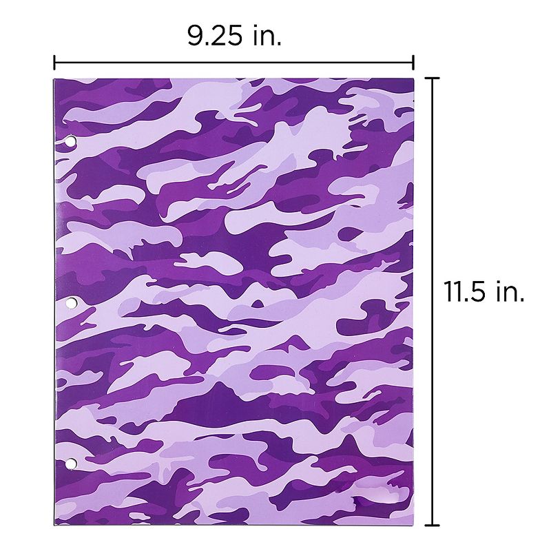 JAM Paper Glossy 3-Hole Punched 2-Pocket School Folders, Assorted Camo 31237922