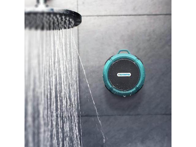 Shower Speaker, Wireless Waterproof Speaker with 5W Driver, Suction Cup, Built-in Mic, Hands-Free Speakerphone---Orange