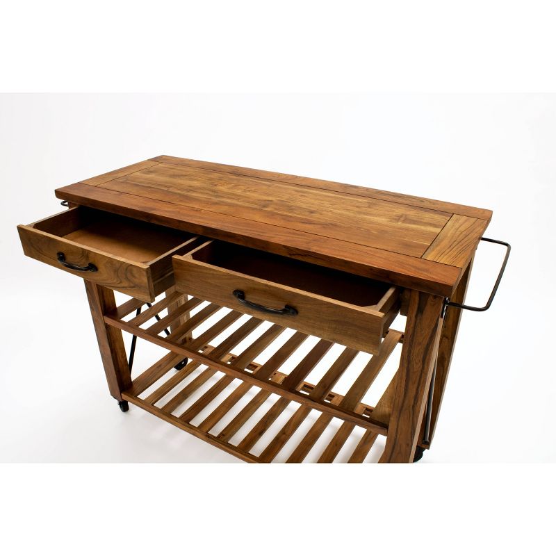 Rutherford Kitchen Cart and Islands Brown - Martin Furniture