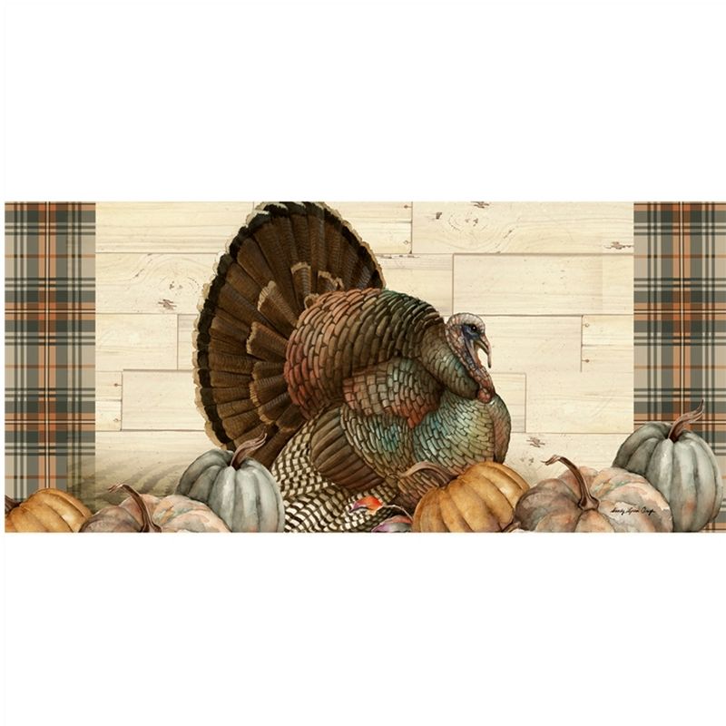 Home & Garden 10.0" Pumpkin Time Turkey Mat Sassafras Thanksgiving Evergreen Enterprises Inc  -  Door Mat