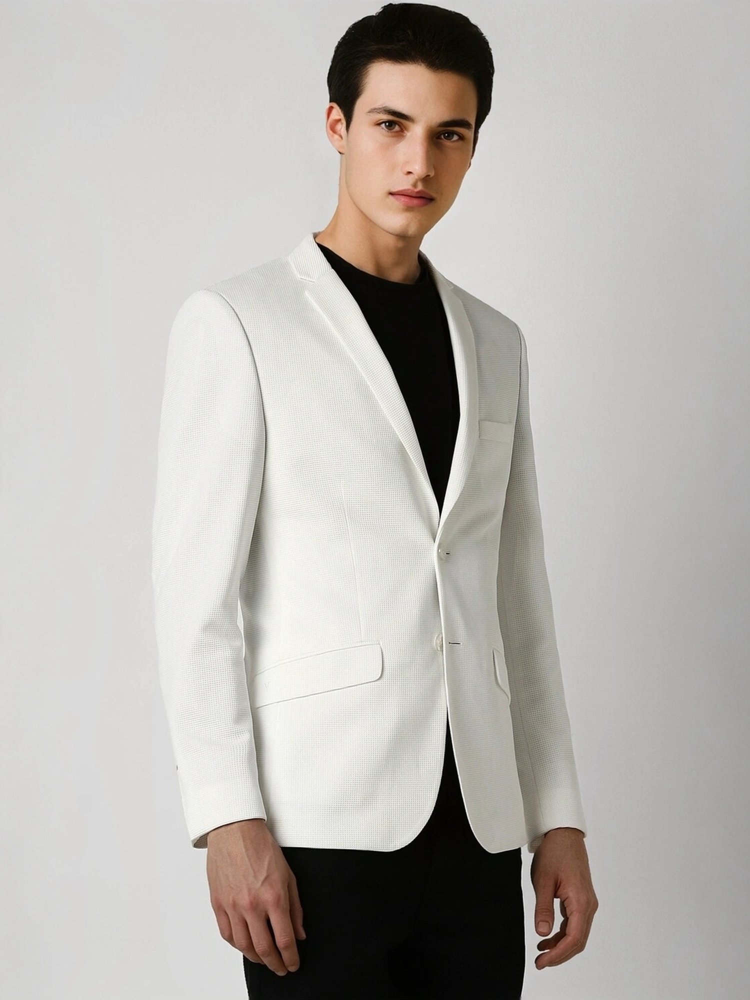 Louis Philippe Light Blue Regular Fit Blazer