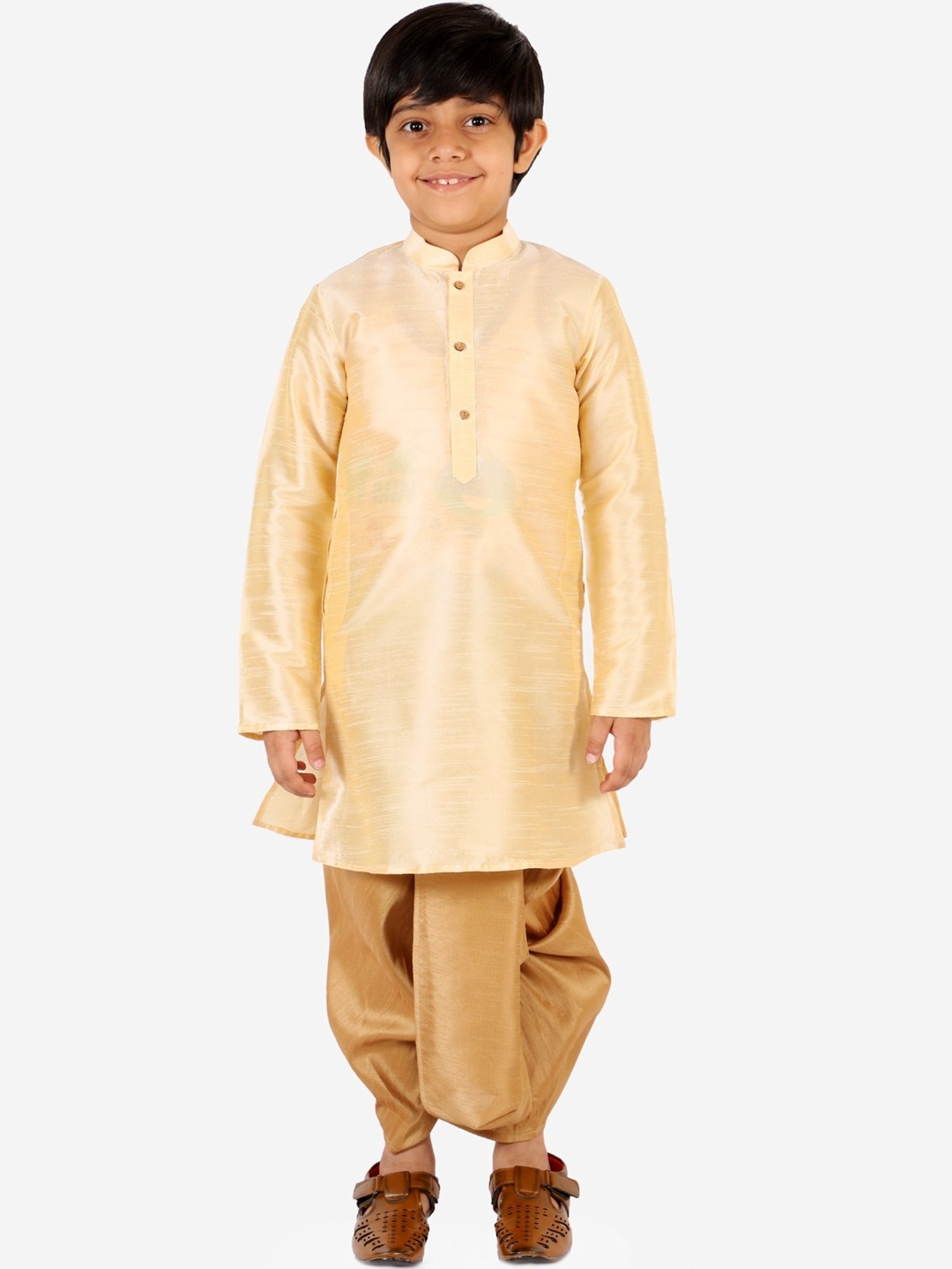 VASTRAMAY Kids Golden Regular Fit Dhoti