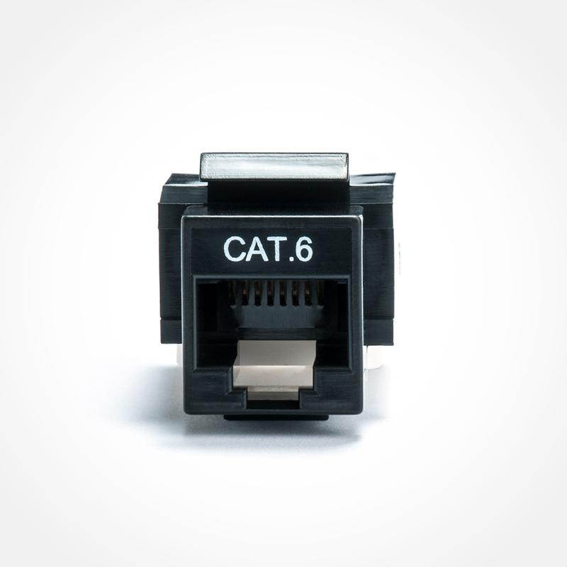 FireFold CAT6-TKJ-BLK Cat6 Keystone Jack RJ45 UL Listed - Toolless Black
