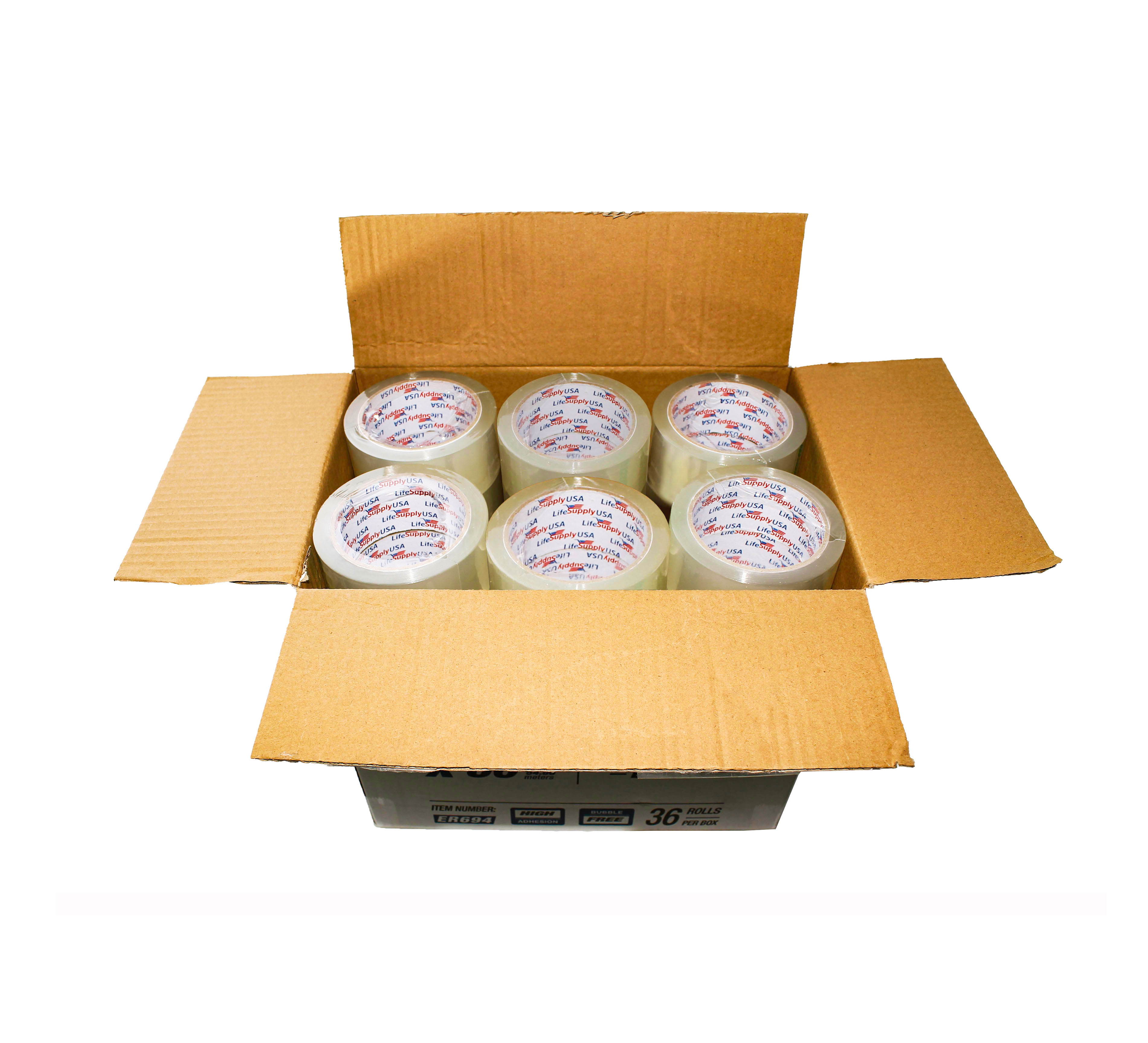 144 Rolls Heavy Duty Packing Tape Shipping Moving Storage Transparent Bubble Free Adhesive Box Carton Packaging Seal 1.88" x 60 Yards 2.0 mil