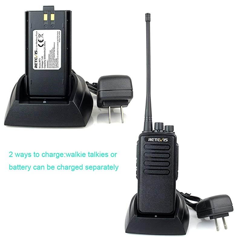 RT1 Two Way Radio Long Range Outdoor, 3000mAh Rechargeable Walkie Talkie 16 Channel VOX 2 Way Radio with Earpiece, for Hiking, Farm (1 Pack)