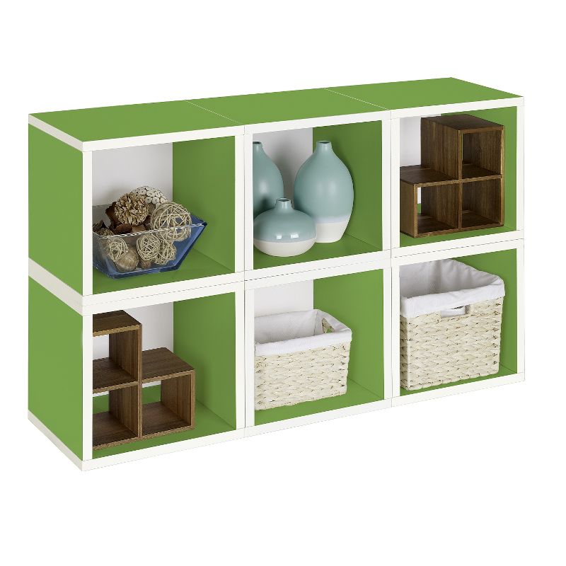 Way Basics Stackable Eco Cube Storage Cubby Organizer Green