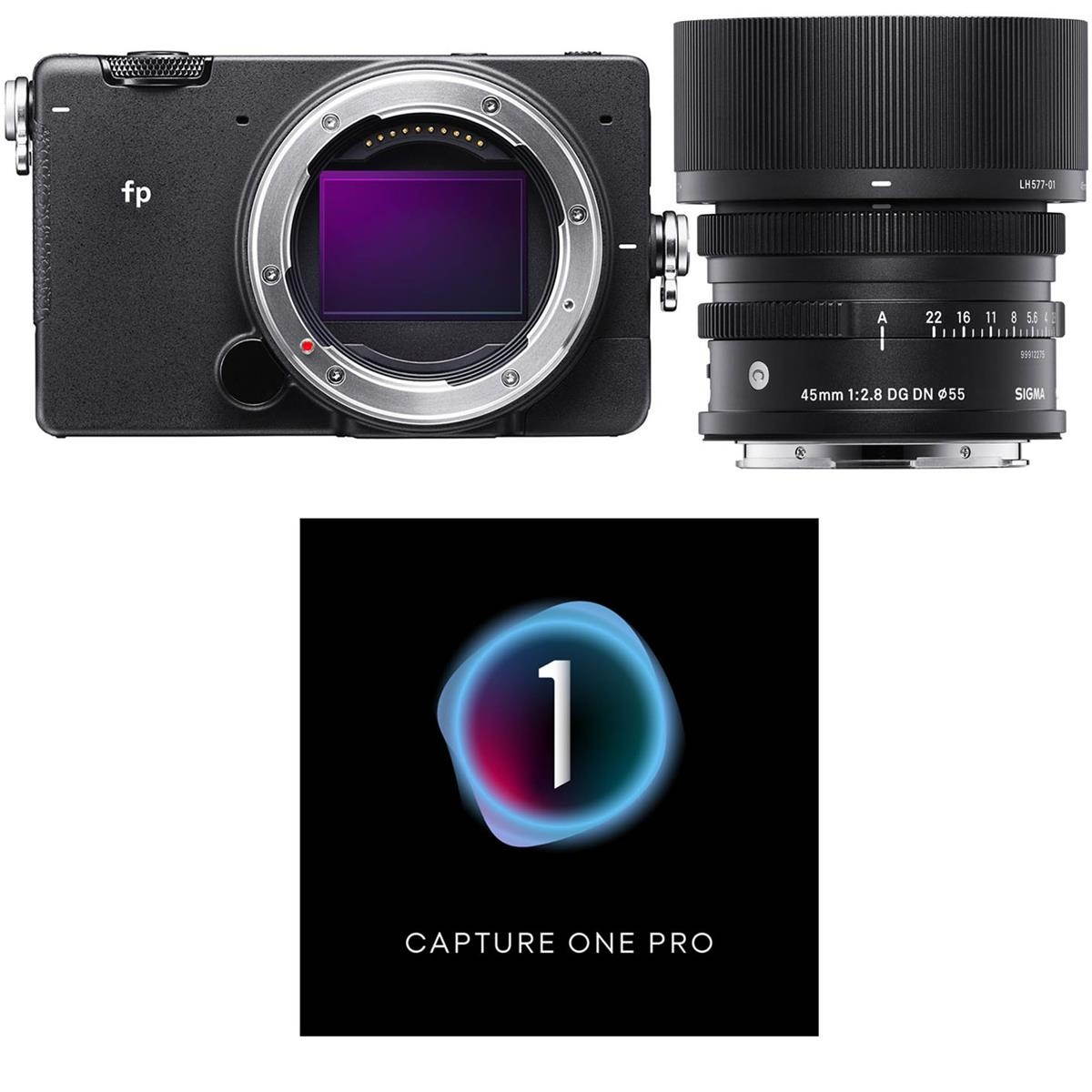 Sigma fp Mirrorless Camera with 45mm f/2.8 DG DN Lens with Capture One Software