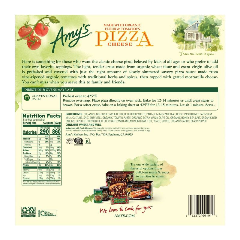 Amy's Cheese Frozen Pizza - 13oz