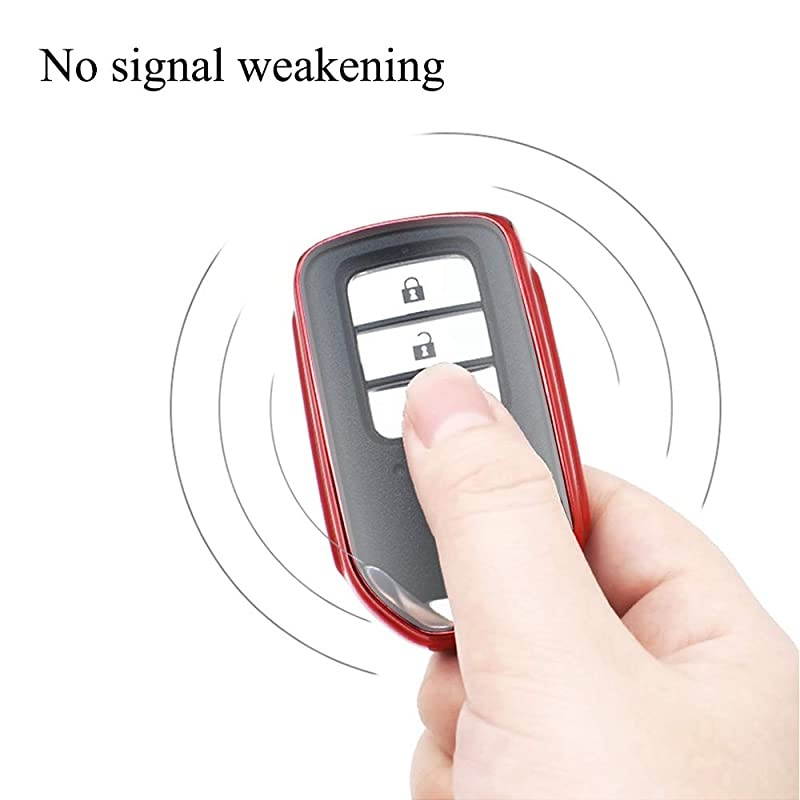 Quicksand Full Protect Key Fob Cover Compatible with Honda Civic Accord CRV Odyssey Pilot Red