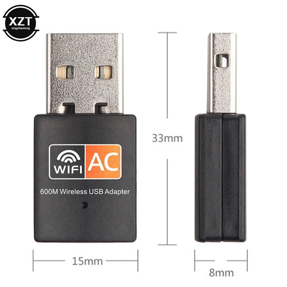 USB Wireless WiFi Network Card 600Mbps Adapter 2.4GHz 5GHz Antenna Dual Band RTL8811 802.11b/n/g/ac Mini Receiver for Computer