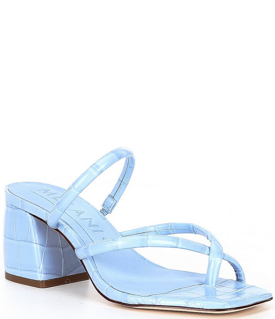 Antonio Melani Rexxza Croco Printed Leather Dress Mules