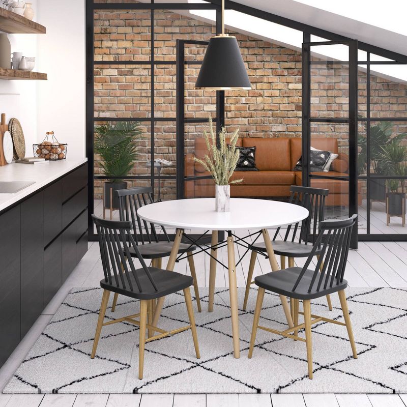 39.5" Parisian Round Dining Table White/Natural - Aeon