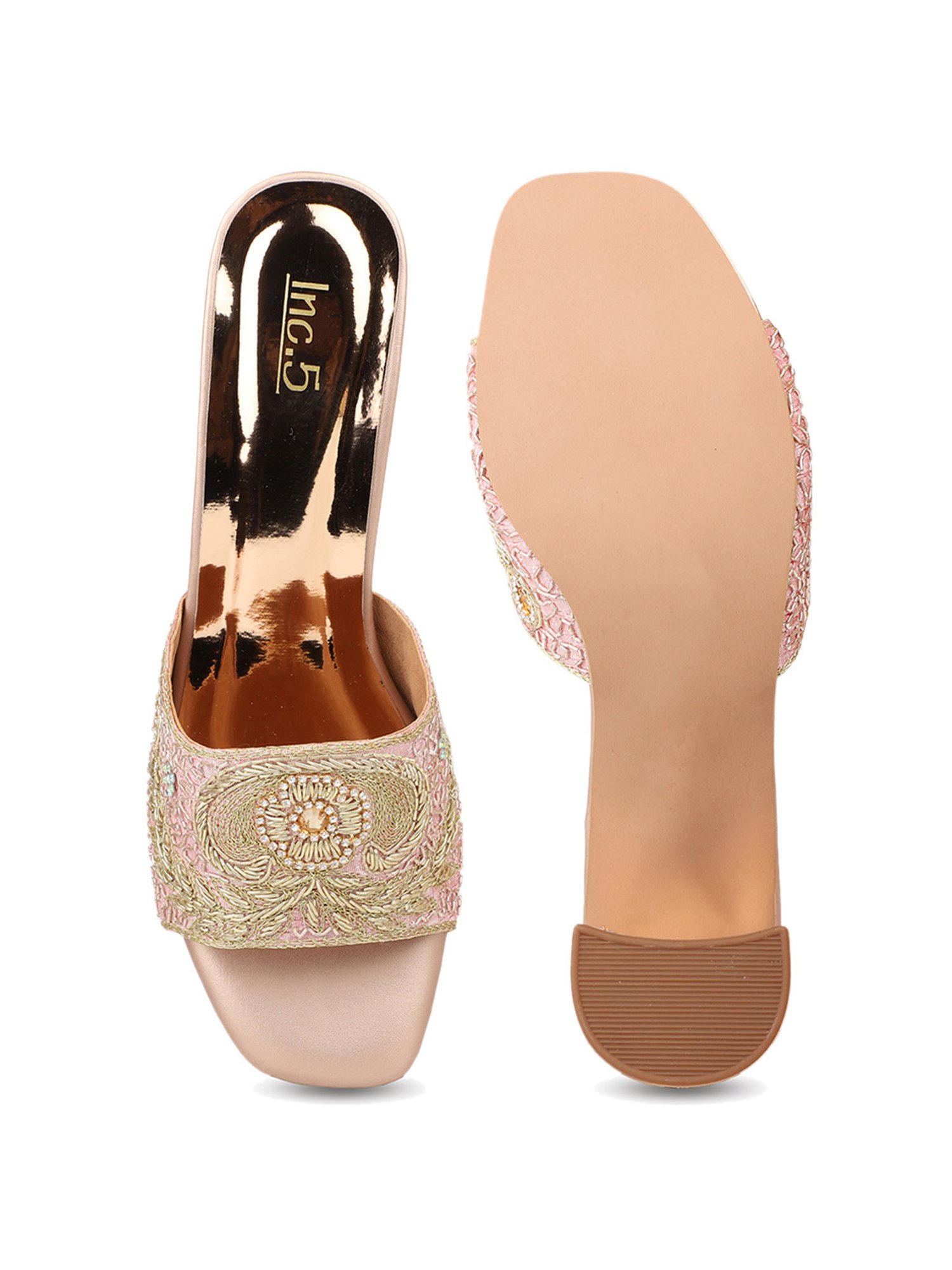 Inc.5 Women's Rose Gold Ethnic Sandals