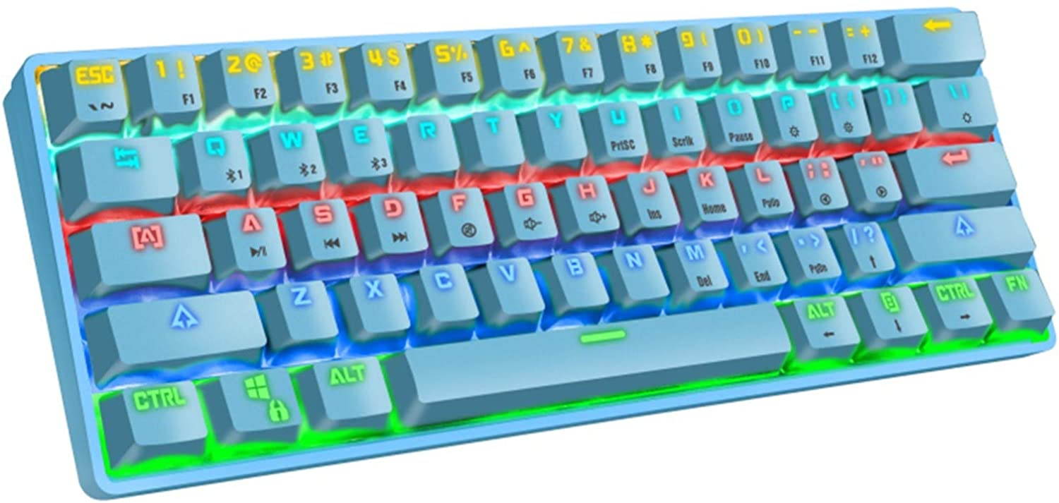 CUUWE K28 Wireless Bluetooth 61-Key Dual-Mode RGB Backlit Waterproof Mechanical Gaming Keyboard - Office Keyboard -Gaming Keyboard