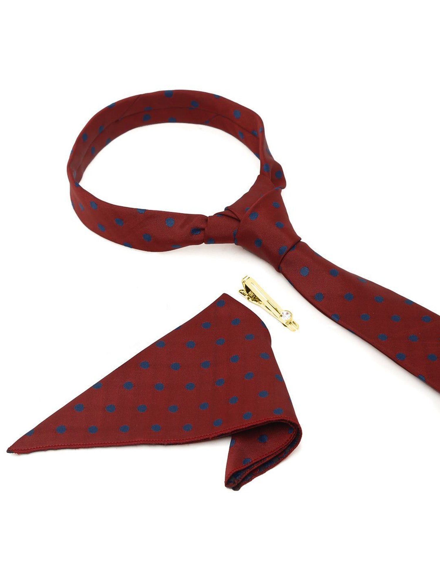 Louis Stitch Maroon Printed Necktie Gift Set - Set of 3