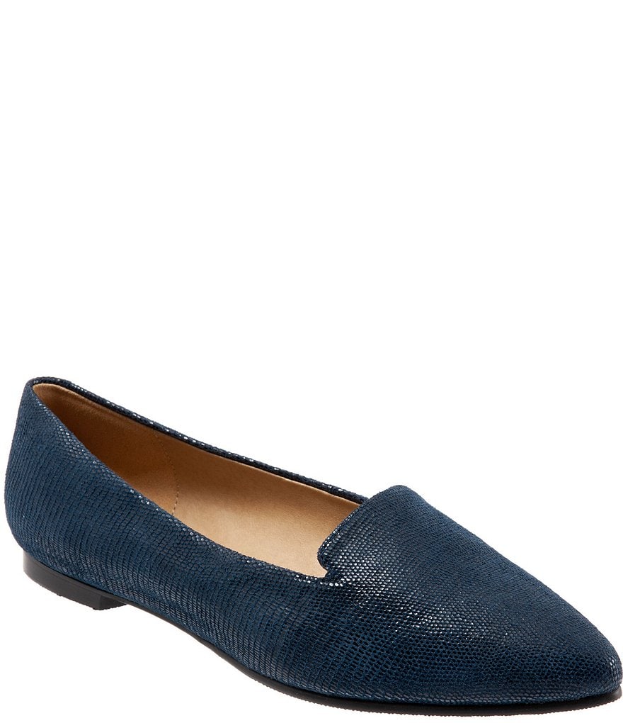 Trotters Harlow Lizard Patent Suede Leather Slip-Ons