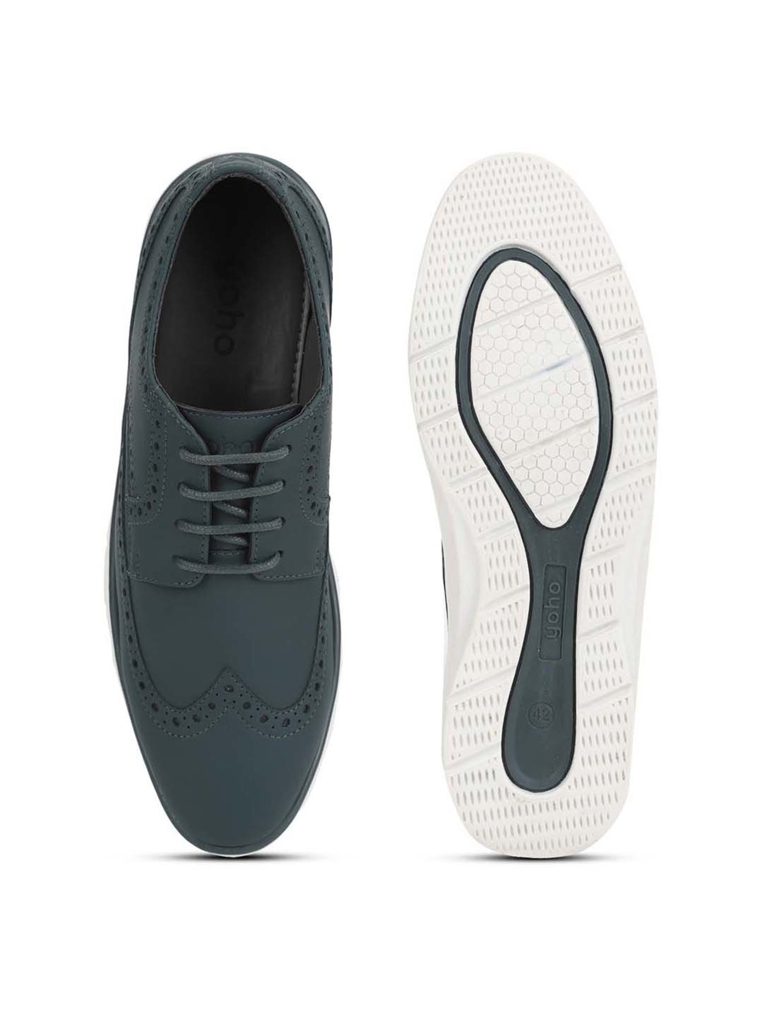 Yoho Men's Green Brogue Shoes