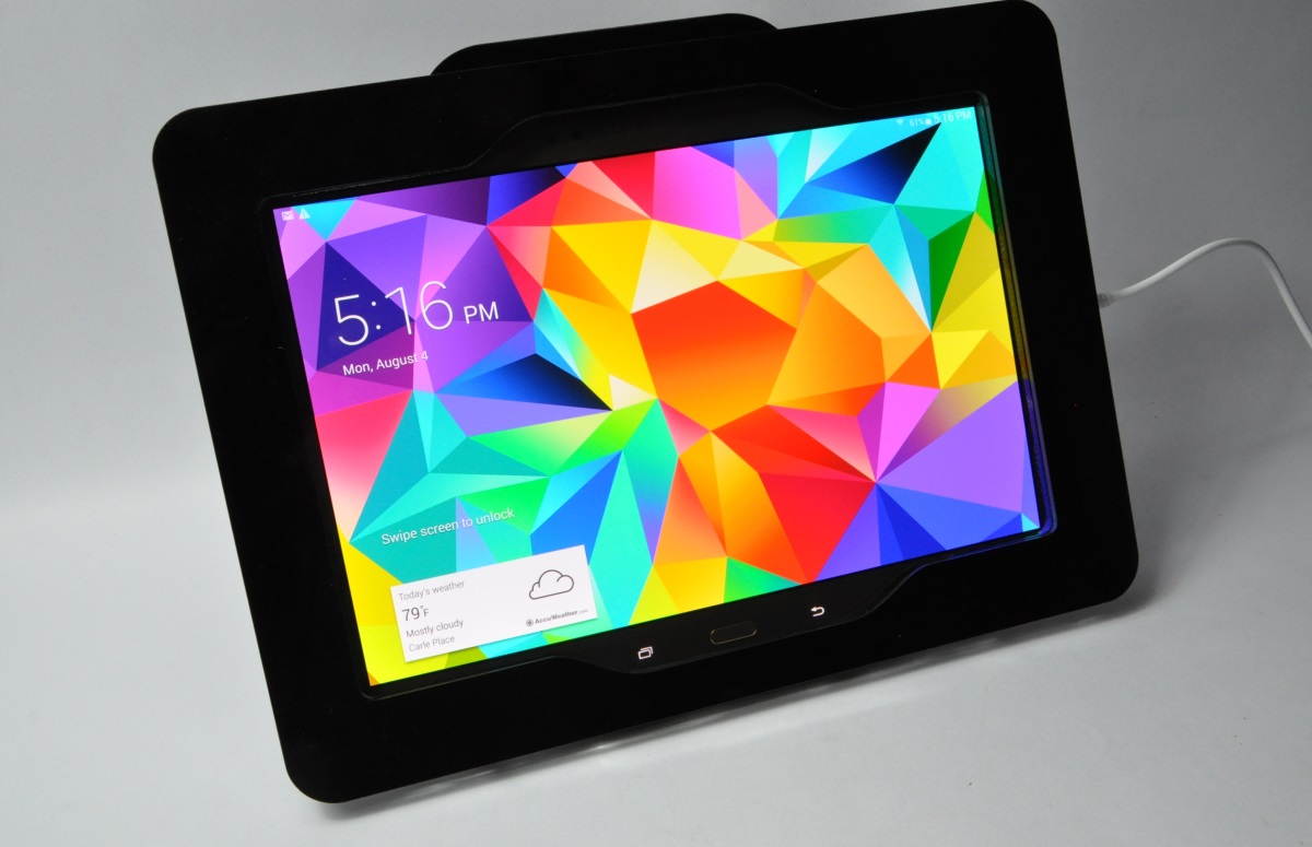 Clear Desktop Security Stand for Samsung Galaxy Tab S 10.5 used as Kiosk, POS, Store Display, Show Display